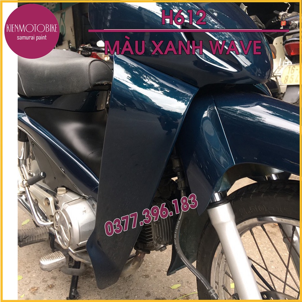 Sơn Samurai màu xanh wave H612 - chai sơn xịt chuyên dụng dành cho xe máy