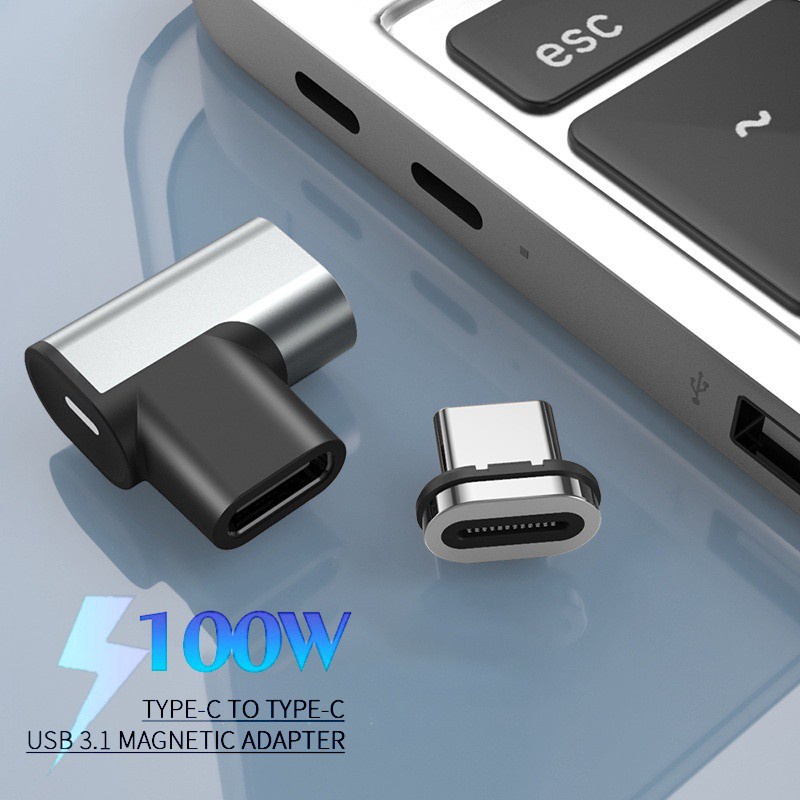 【Ready】 100W USB Type C Magnetic Adapter Magnet USB C Female To Type-c Male Converter For IPad MacBook Pro Huawei Xiaomi Connector imercado