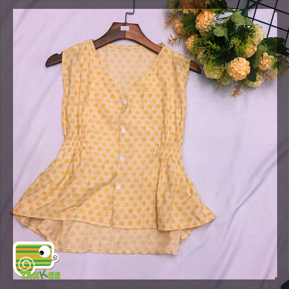 SM160-ÁO SƠ MI THỜI TRANG NỮ CHẤM BI TO KIỂU ÁO ĐUÔI CÁ