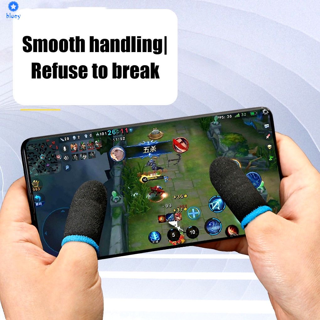 Sợi Carbon Chống Mồ Hôi 2 Ngón Tay Găng Tay Chơi Trò Chơi Di Động 【Bluey】
