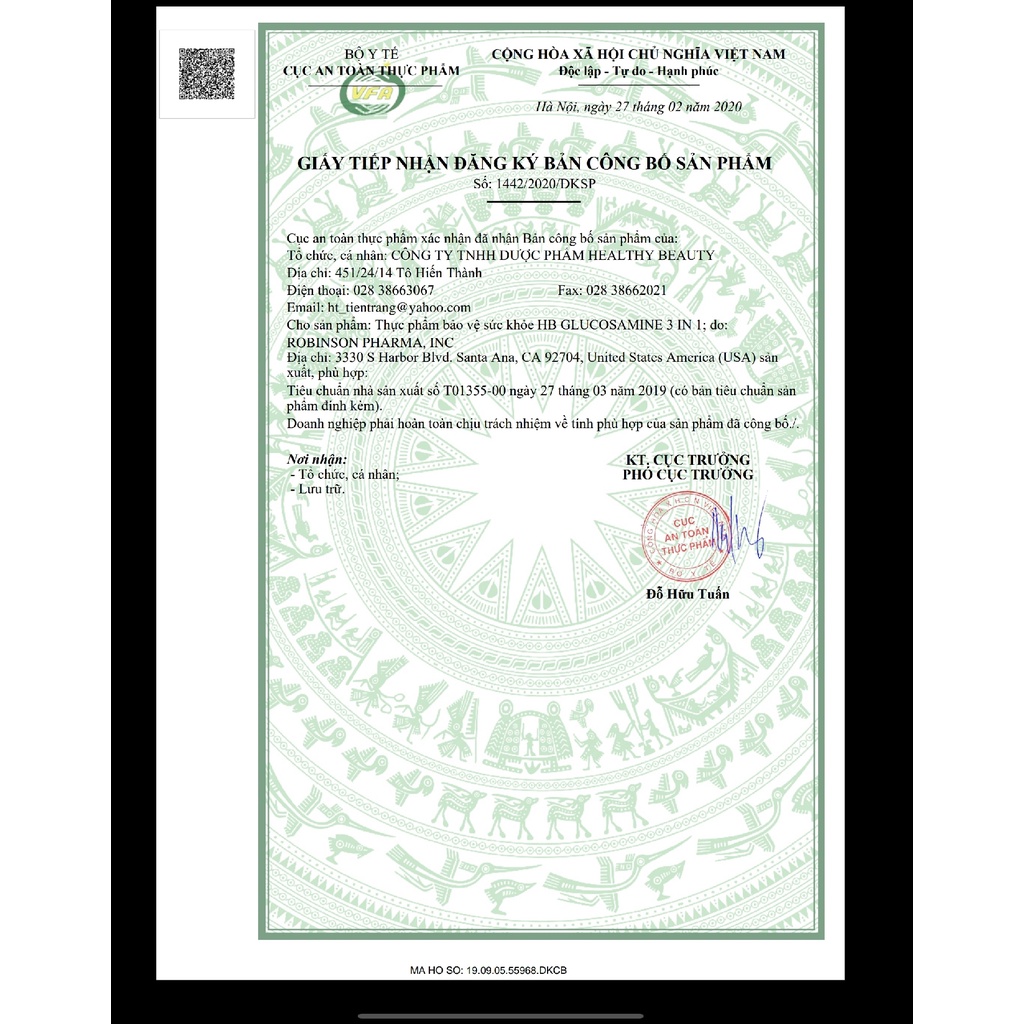 Viên Uống Giảm Đau Thái Hóa Khớp, Cột Sống Healthy Beauty Glucollagen 7 in 1 30 viên