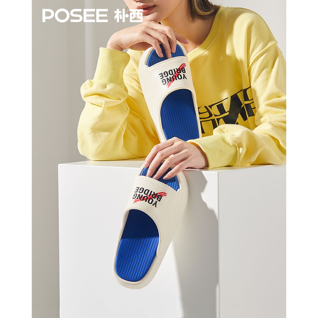 Dép Quai Ngang Posee In Họa Tiết Phong Cách Đơn Giản Thường Ngày Cho Nam NữPS5706