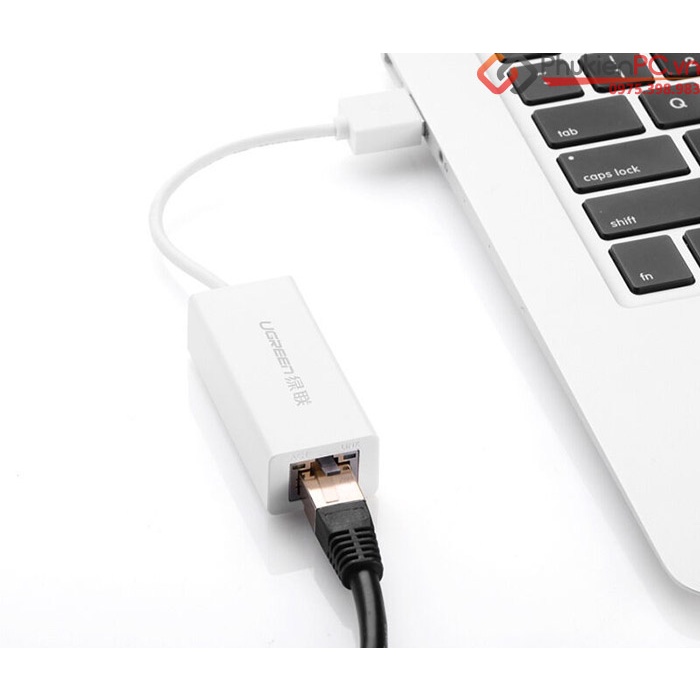 USB 2.0 to Lan RJ45 UGREEN 20253 Dành cho PC,laptop táo-Hàng