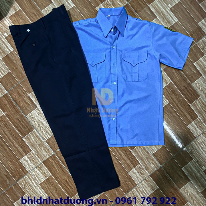 Đồng phục bảo vệ ngắn tay có logo bảo vê không phụ kiện áo vải ford quần kaki thành công - NT01