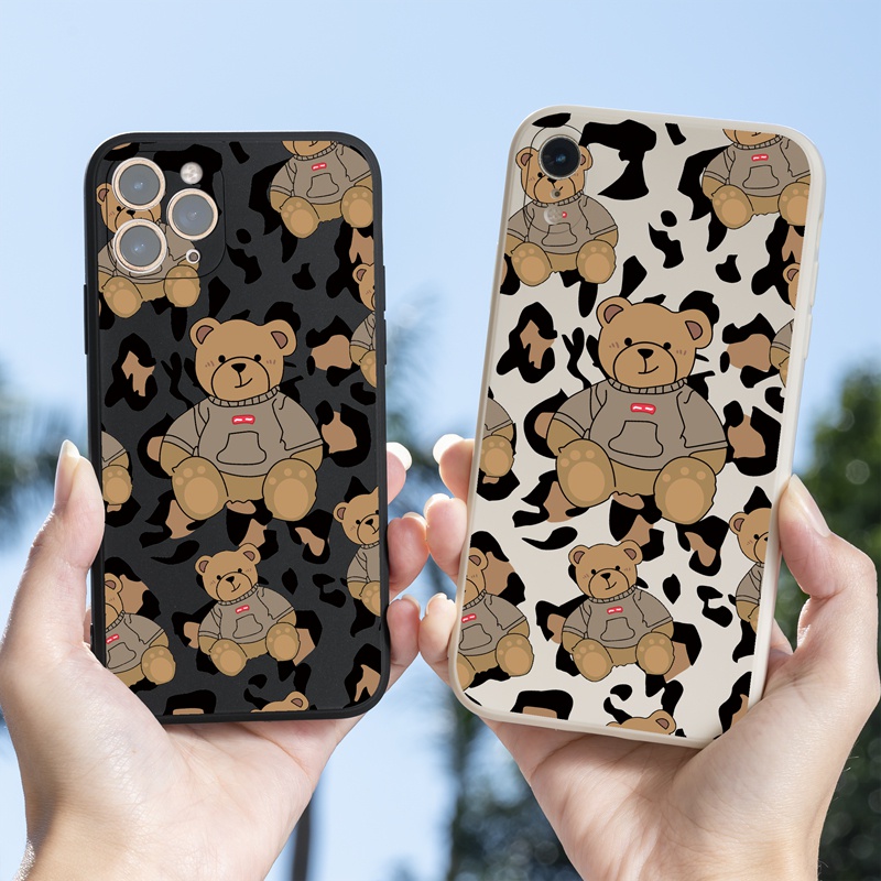 Ốp điện thoại silicon chống rơi in hình gấu Teddy thích hợp cho iPhone 11 Pro Max 12 13 mini 8Plus Xr Xs 7 8 plus Xs max