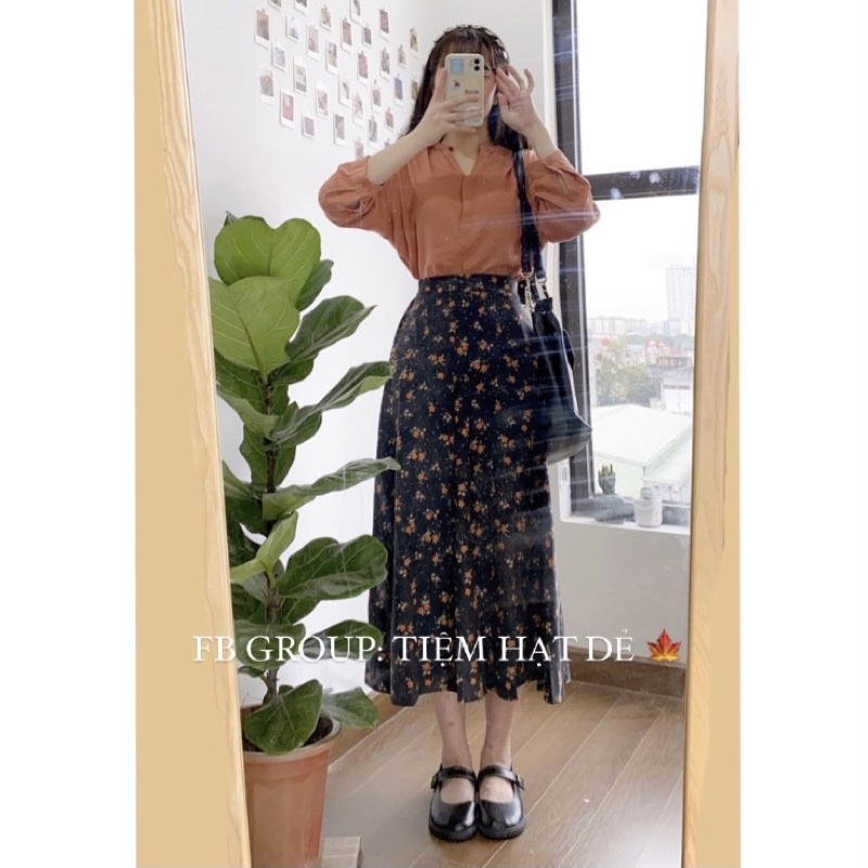 [NEW] Set phối sơmi thêu hoa và chân váy vintage | BigBuy360 - bigbuy360.vn