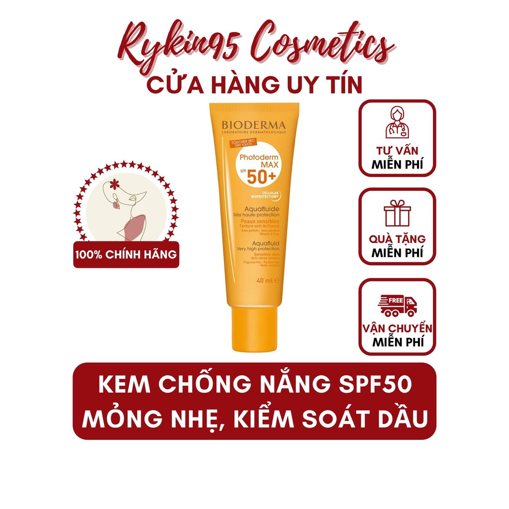 Kem chống nắng giảm bóng nhờn cho mọi loại da Bioderma Photoderm MAX Aquafluide SPF50 40ml