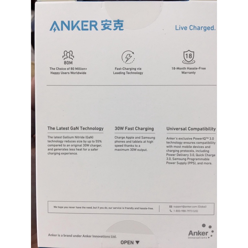 Sạc Anker 313 charger PD 30W sạc nhanh cho Smartphone/tablet/macbook (A2639)