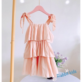 Đầm Ba Tầng Cho Bé Gái 💝FREESHIP💝 Rabbit Kids-Váy Hai Dây Trẻ Em 8 - 40kg Chất Tơ Đũi Mềm Mát