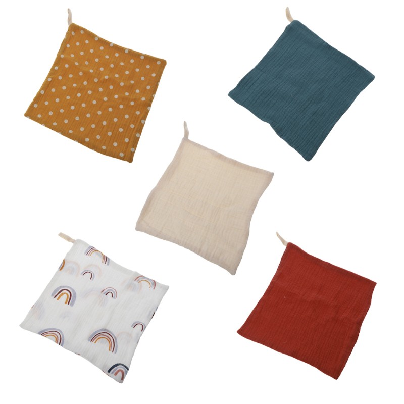 Set 5 Khăn Lau Mặt / Khăn Lau Tay Vải Muslin Cho Bé