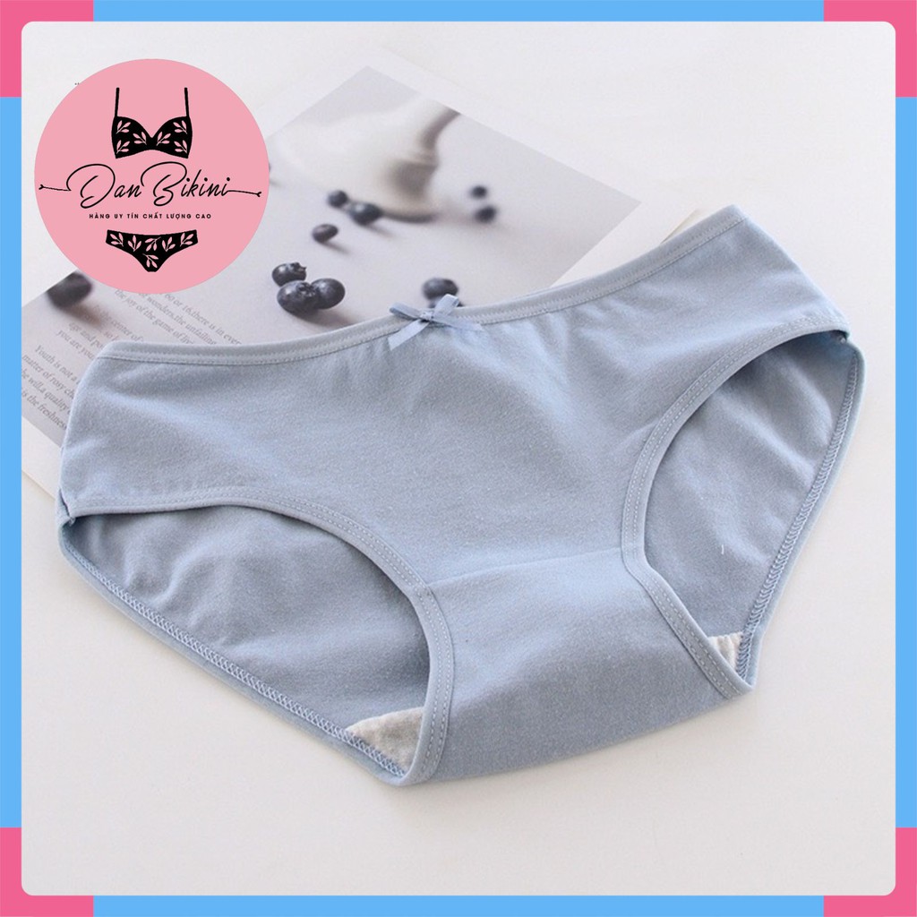 Quần Lót Nữ Cotton - Quần Lót nữ đính nơ viền ren cao cấp siêu co giãn DAN STORE mã SET06