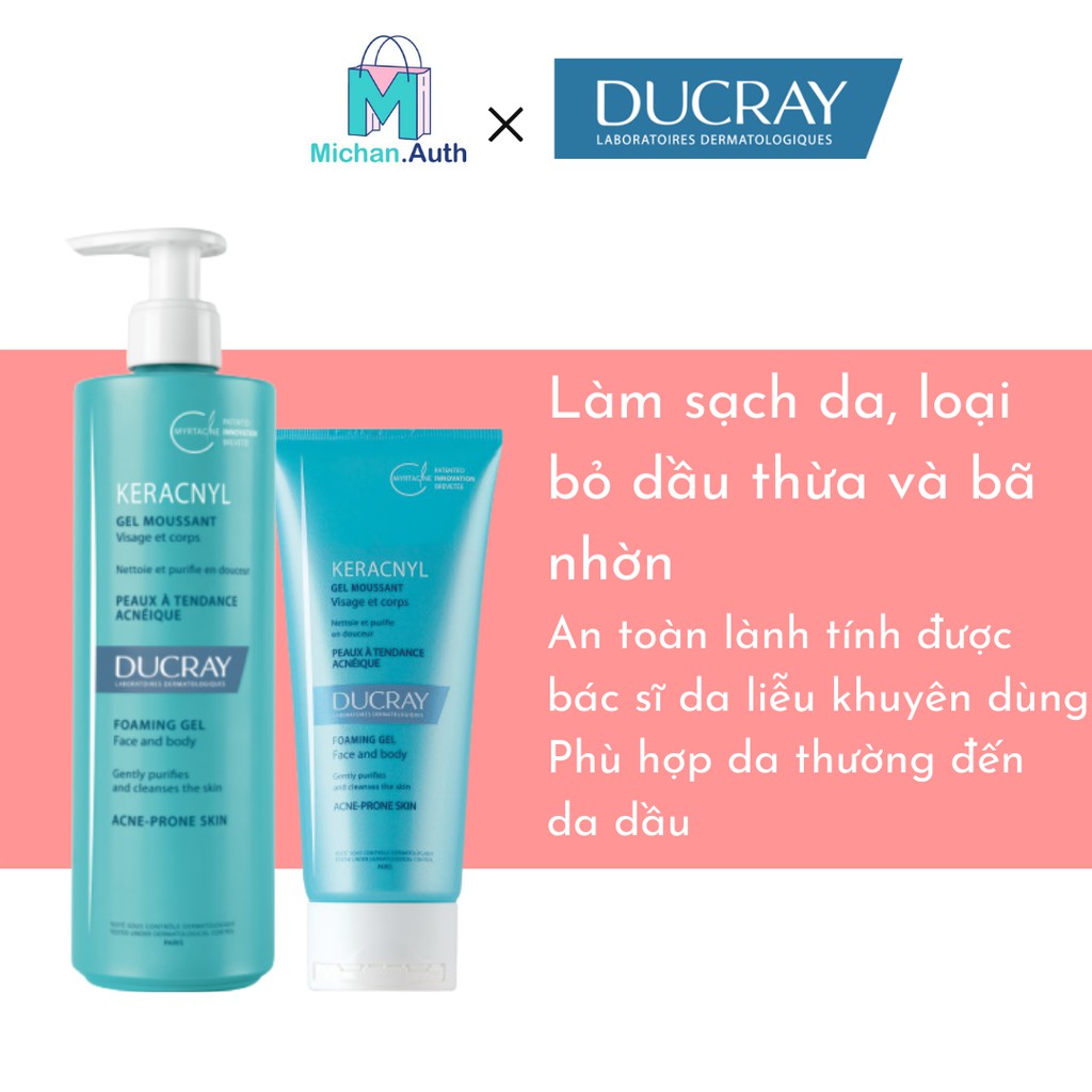 Sữa Rửa Mặt Ducray Keracnyl Gel Moussant