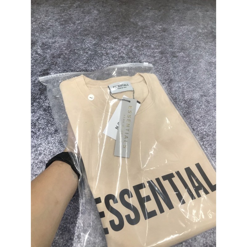 Áo thun tay lỡ ESSENTIALS in cao su nổi Hogoto shop , Áo thun unisex nam nữ form rộng oversize chất liệu Cotton | BigBuy360 - bigbuy360.vn