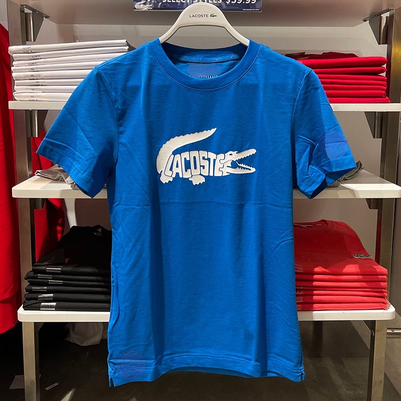LACOSTE Áo Thun Ngắn Tay Cổ Tròn Thoáng Khí Thoải Mái Dễ Phối Đồ Cho Nam