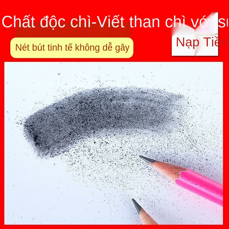 học sinh tiểu màu đầu to HB bút chì nhật ký lục giác không độc hại cấp 1 văn phòng phẩm