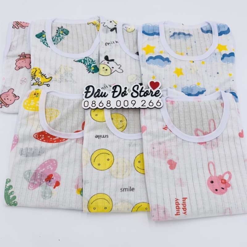 Bộ Cotton giấy ba lỗ Bé trai Bé gái 5-15kg