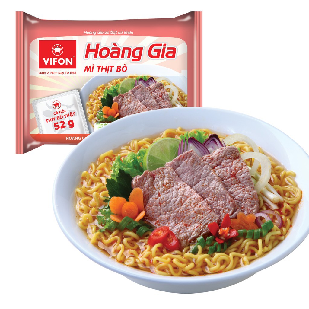 Set 5 gói Phở/ Bún bò Huế/ Bánh đa cua/ Hủ tiếu Nam Vang Hoàng Gia 120g