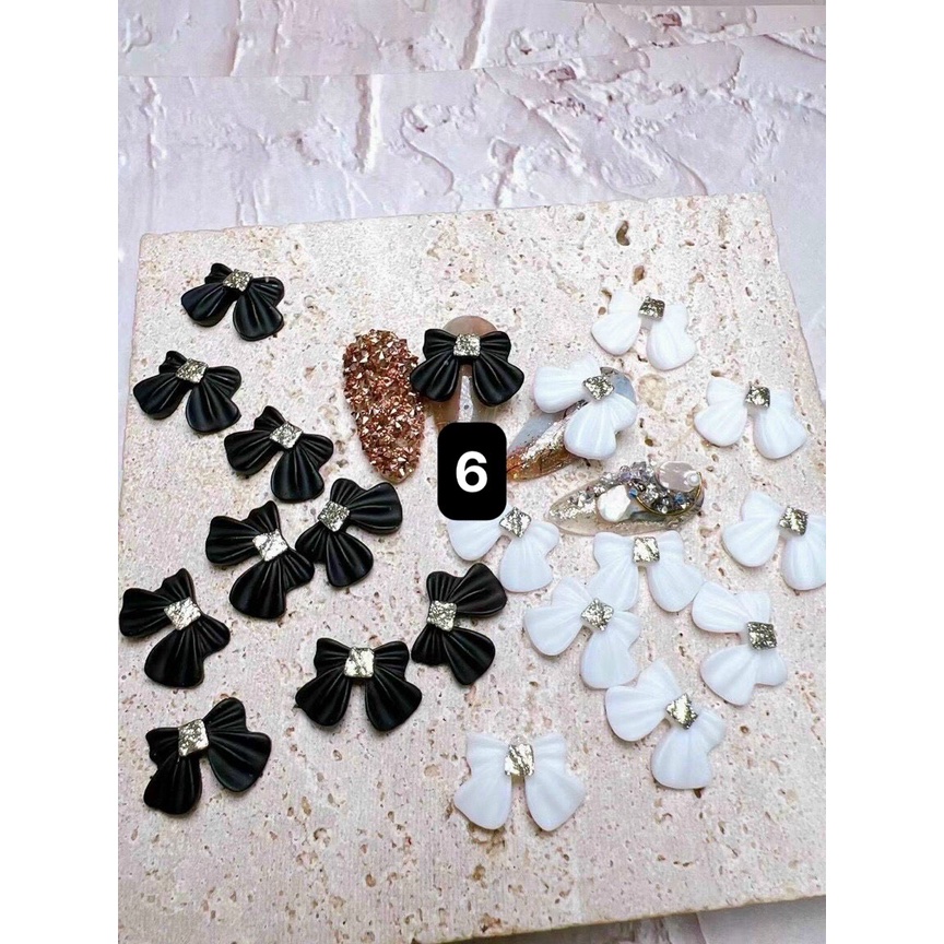 Túi charm Nơ trang trí làm nails, gắn móng