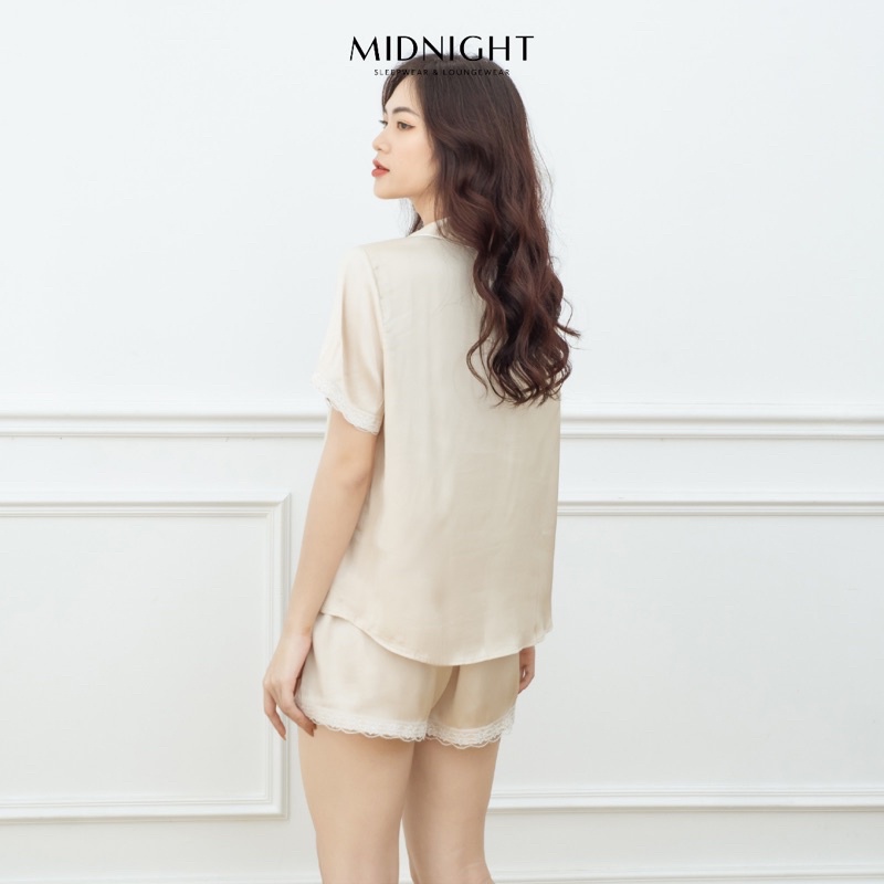 Đồ ngủ mặc nhà Pyjamas ren tay ngắn quần ngắn - Midnight Sleepwear