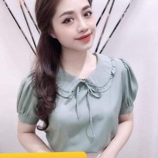 Áo kiểu cổ bầu tay bồng xinh xắn