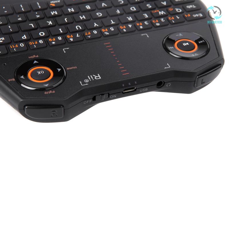 M Rii® mini i28 2.4G Portable Wireless Voice Touchpad Air Mouse Keyboard for PC Notebook Smart TV Black