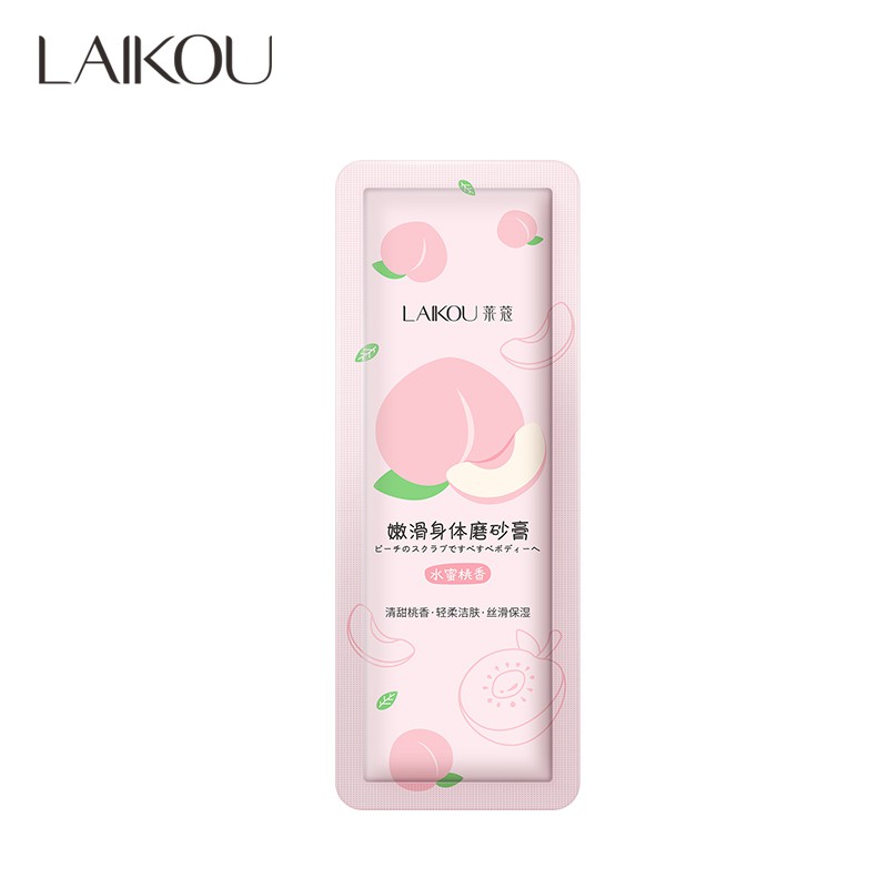 LAIKOU Peach Body Scrub Cleansing Body Care 3g x 5pieces