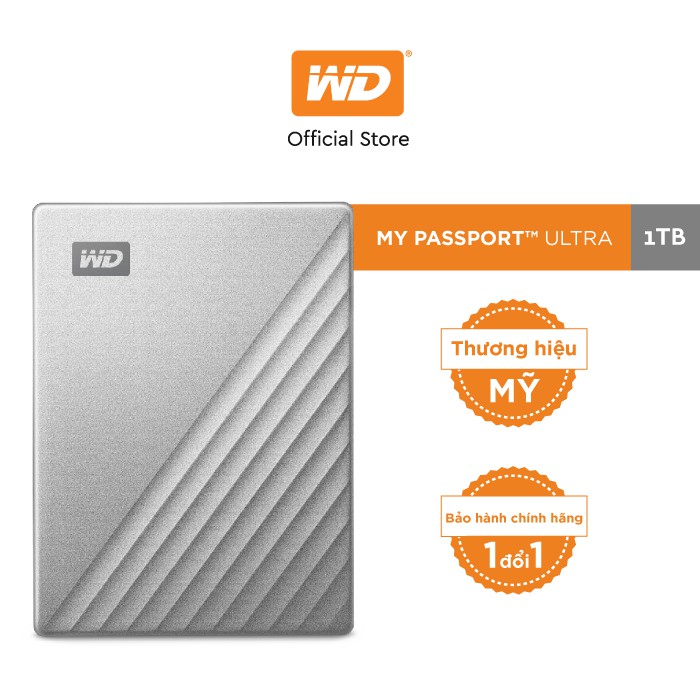 Ổ Cứng Di Động WD My Passport Ultra Silver -1TB ( 2.5&quot; USB 3.0 )
