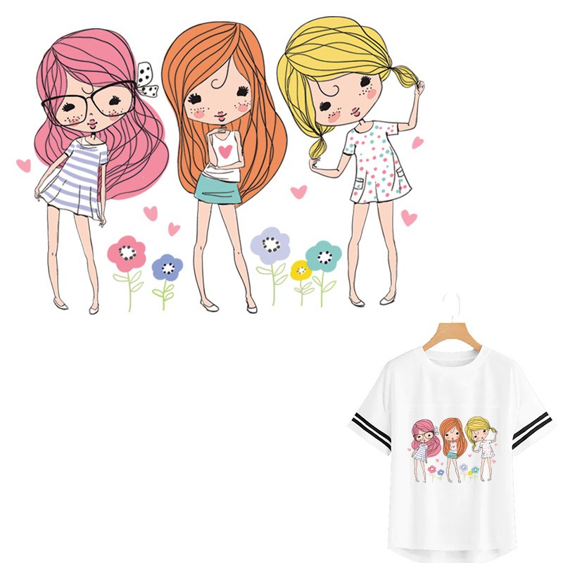 Miếng Dán Ủi Trang Trí Quần Áo Họa Tiết Hoa Dễ Thương