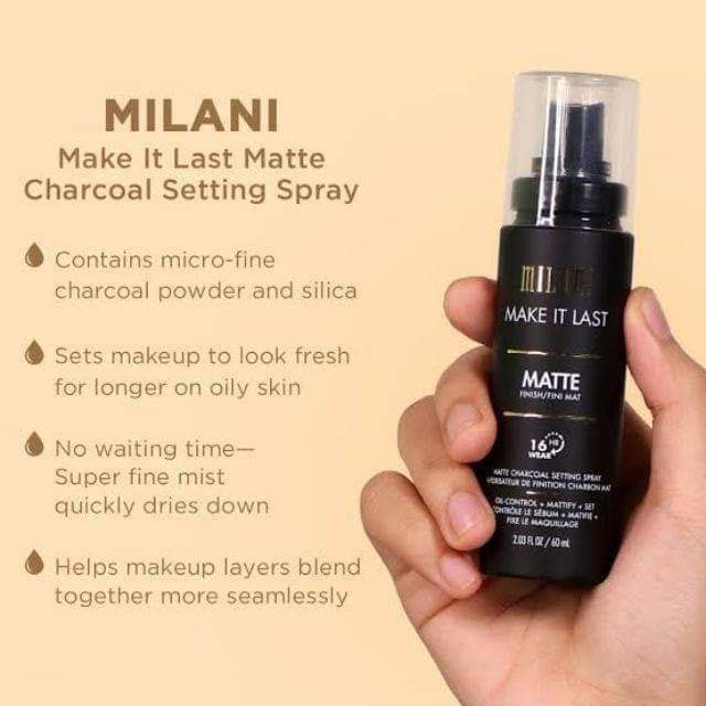 Xịt Makeup Milani Make It Last Matte Charcoal Setting Spray New (60ml)