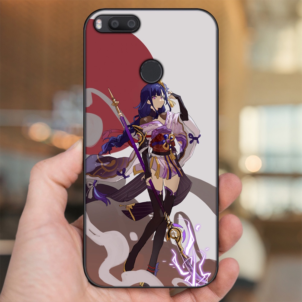 Ốp lưng Xiaomi Mi A1, Mi 5X viền đen in hình Raiden Shogun Genshin Impact