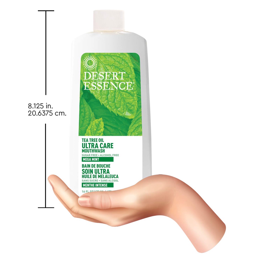 NƯỚC SÚC MIỆNG TINH DẦU TRÀM TRÀ - BẠC HÀ - SIÊU MÁT LẠNH Desert Essence Ultra Care Tea Tree Oil Mouthwash - MEGA MINT