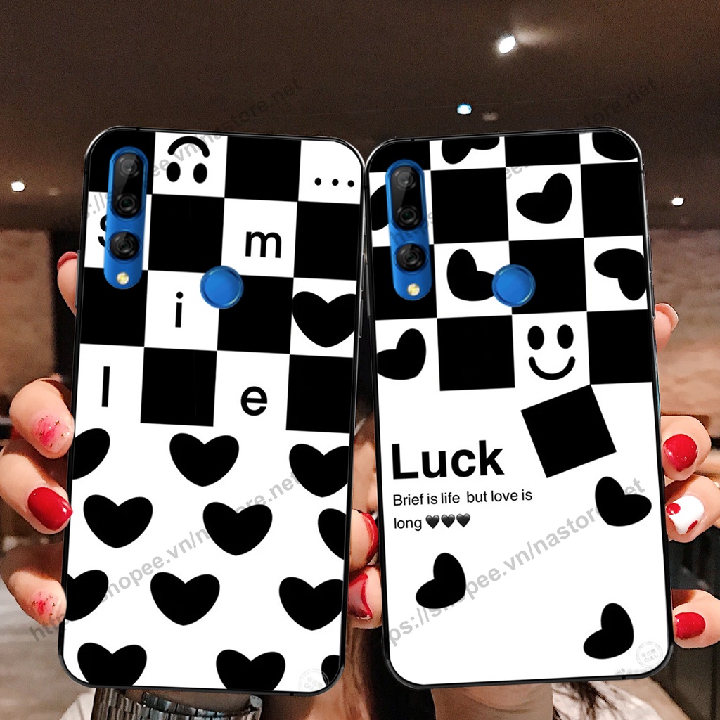 Ốp lưng Huawei Y9 2019 / Y9 Prime 2019 trái tim họa tiết caro, mikey họa tiết beabrick kaws cute