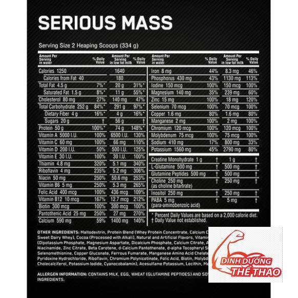 [QUÀ TẶNG] SERIOUS MASS - (2.7kg ) - SỮA TĂNG CÂN TĂNG CƠ - BỔ SUNG VITAMIN, TĂNG CÂN NHANH CHẤT LƯỢNG 6LBS | BigBuy360 - bigbuy360.vn