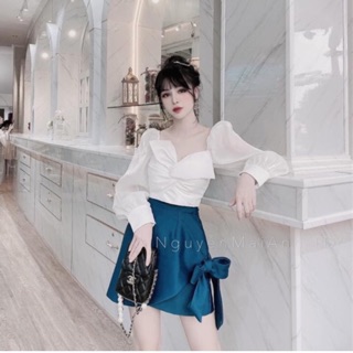 Set áo nơ kính, cv nơ