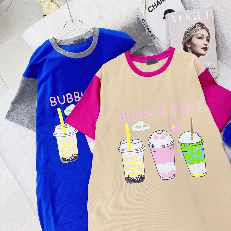 Váy suông hình trà sữa cute