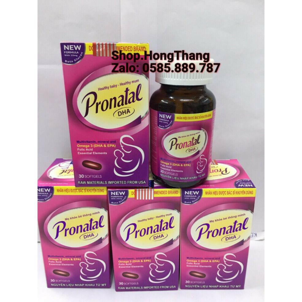 PRONATAL DHA cung cấp dưỡng chất Bổ sung sắt, acid folic, vitamin cho mọi phụ nữ mang thai và cho con bú hộp 30 viên