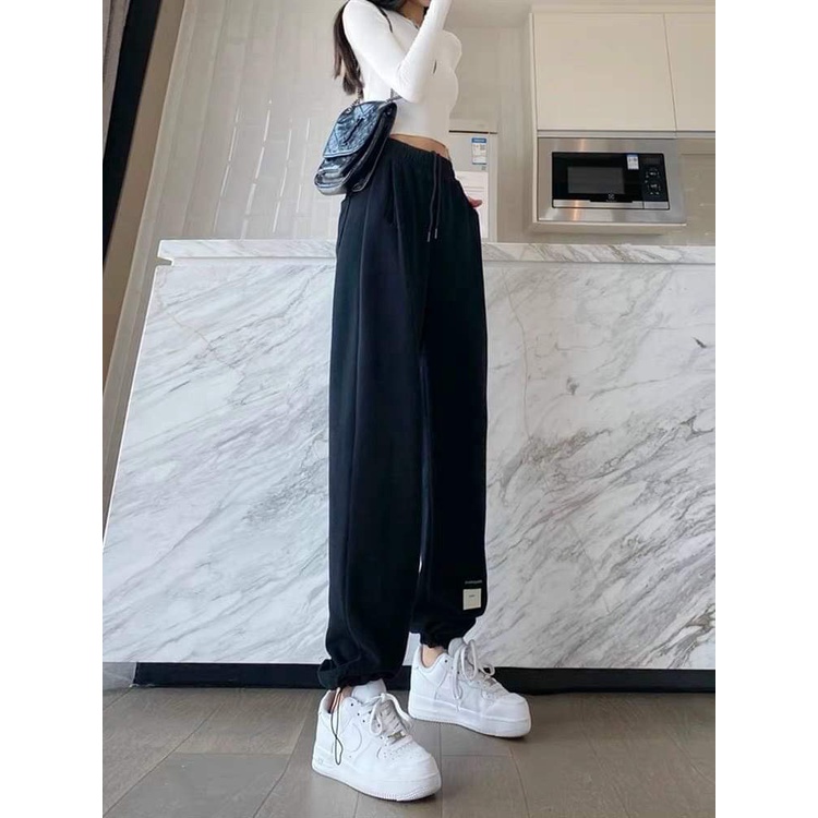 Quần Jogger Unisex Nam Nữ Chốt Gấu Item Quần Nỉ Ống Rộng Bo Gấu cạp Chun Freesize Form Rộng