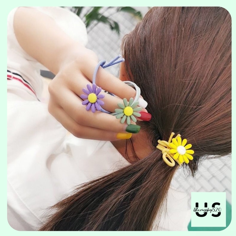 D02 Dây buộc tóc hình hoa cúc dễ thương nhiều màu sắc Ulzzangshop520