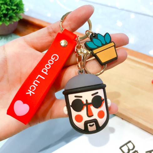 Móc khóa đôi cute dễ thương dùng làm quà tặng, dây treo balo túi xách ví cầm tay - Rap