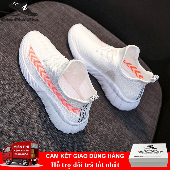 Giày Thể Thao Nữ Trắng Viền Cam GTT-42N - Giày Thể Thao Nam Nữ Phú Thương