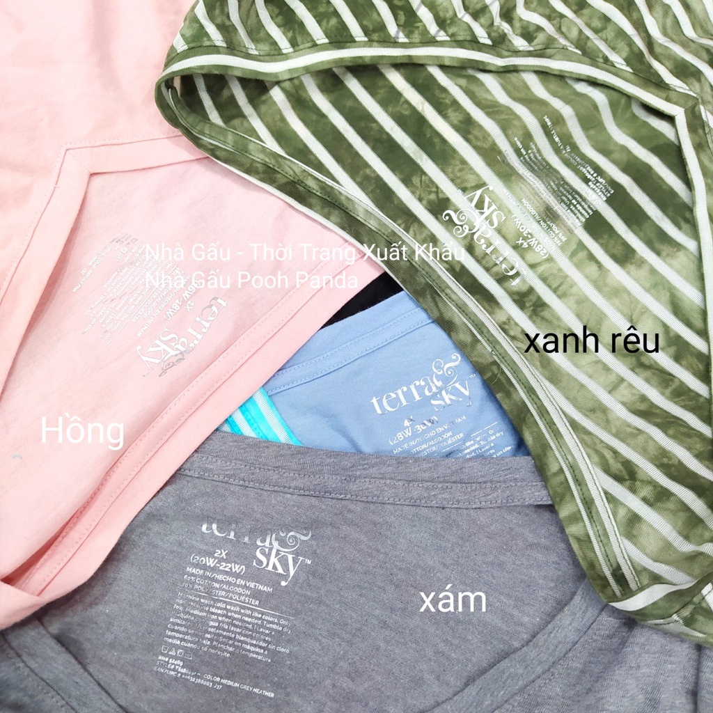 Áo tay ngắn plus size nữ Terrac 180kg đổ lại