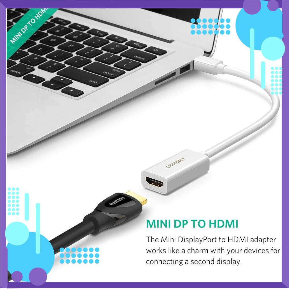 Mua ngay Cáp chuyển đổi Mini DisplayPort sang HDMI female UGREEN MD112 18cm [Giảm giá 5%]