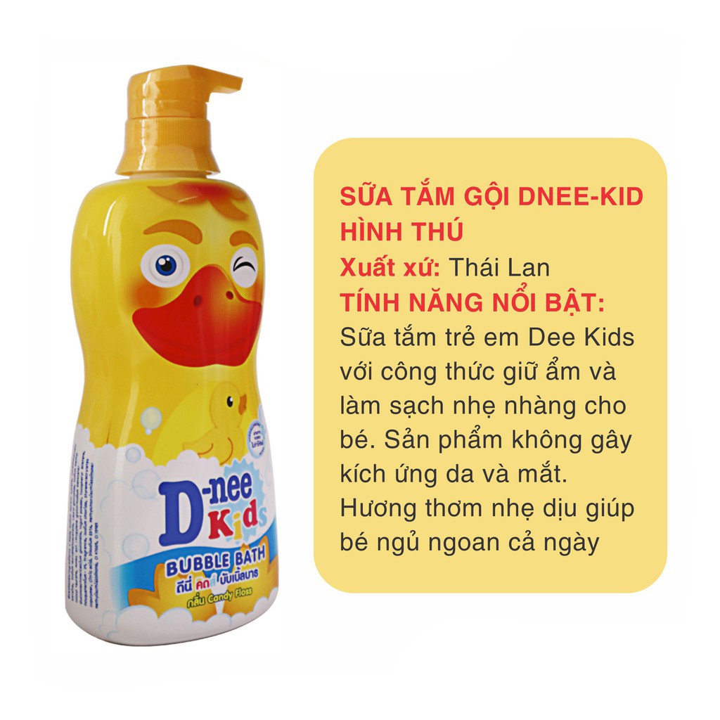 Sữa tắm cho bé Dnee Kid Thái 400ml tắm gội toàn thân trẻ em D-nee chính hãng 2X MART