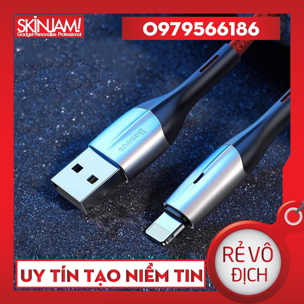 Cáp Sạc Baseus Horizontal 1M/2M, 2.4A Lightning Có Đèn Báo