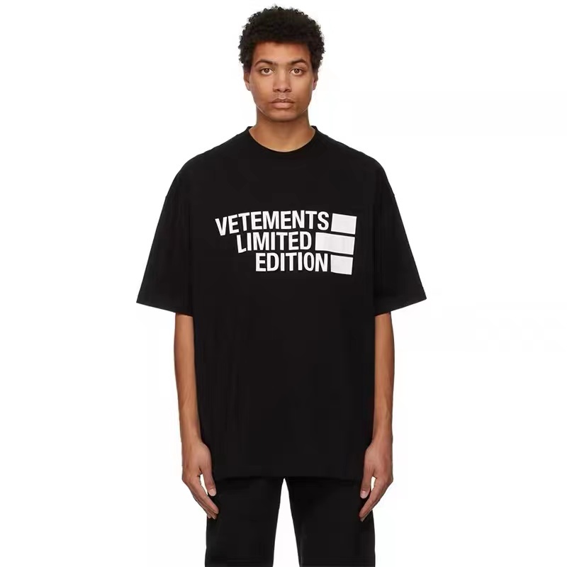 VETEMENTS 2022SS spoof big LOGO T-shirt all-match round neck loose casual short sleeves