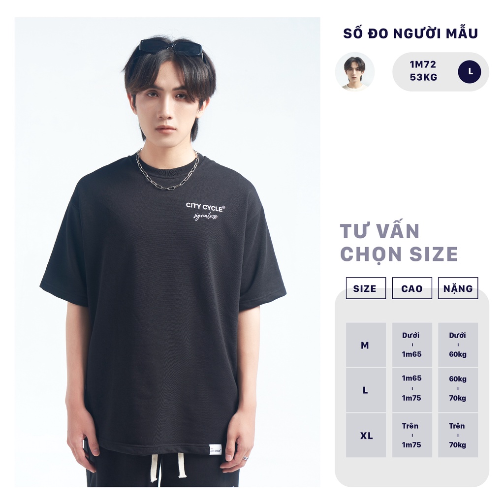 Áo thun local brand thêu Signature City Cycle oversize nam nữ form rộng