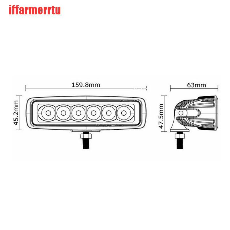 {iffarmerrtu}18W 6LED Bright Light Spot Work Bar Driving Fog Offroad Truck Car Lamp Yellow TQM