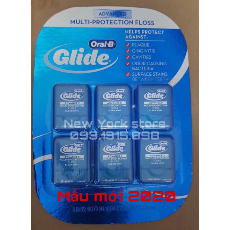 Chỉ nha khoa Glide Oral B USA 44m - vỉ 6 cái