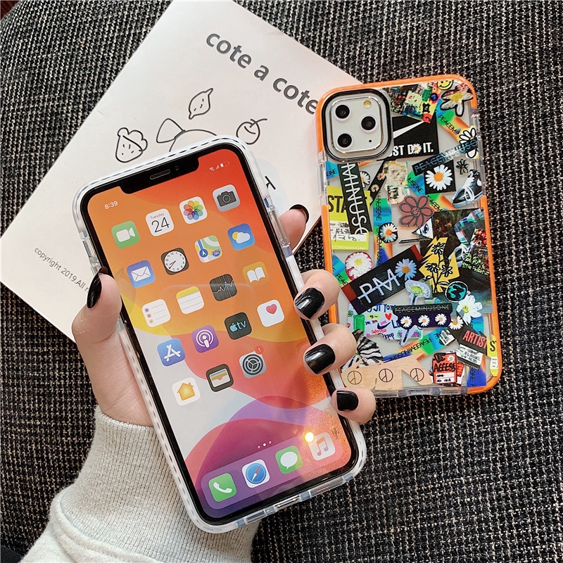 Ốp điện thoại mềm trong suốt in họa tiết chống rơi cho Iphone 11 11pro Max 7 8 8plus XR XS MAX