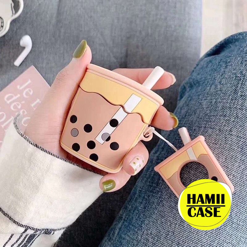 Vỏ Case Bọc Tai Nghe Airpods 1 2 Pro Bằng Silicon Dẻo Hình Ly Trà Sữa Siêu Đẹp Và Chất